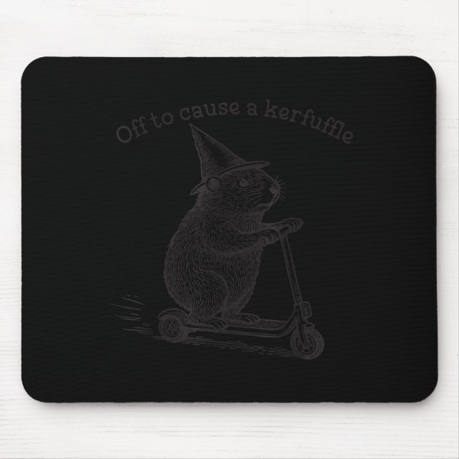 Off To Cause A Kerfuffle Funny Groundhog Scooter S Mouse Mat (Front)