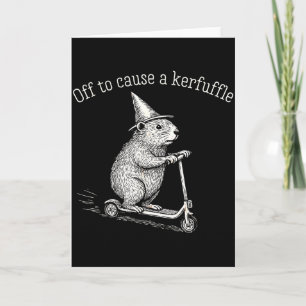 Off To Cause A Kerfuffle Funny Hamster Scooter Gro Card