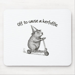 Off To Cause A Kerfuffle Funny Hamster Scooter Gro Mouse Mat