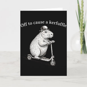 Off To Cause A Kerfuffle Funny Silly Groundhog Sco Card