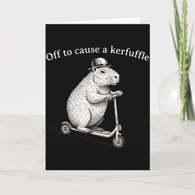 Off To Cause A Kerfuffle Funny Silly Groundhog Sco Card (Front)