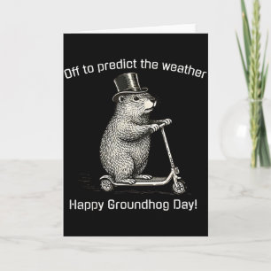Off To Cause A Kerfuffle Funny Silly Groundhog Sco Card