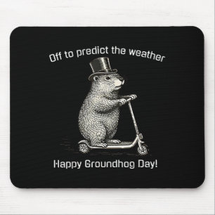 Off To Cause A Kerfuffle Funny Silly Groundhog Sco Mouse Mat
