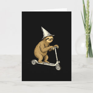 Off To Cause A Kerfuffle Funny Sloth Humor Card