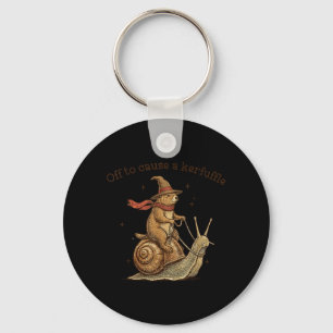 Off to Cause A Kerfuffle Funny Weird Groundhog Key Ring