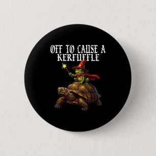 Off To Cause A Kerfuffle Funny Whimsical Frog Wiza 6 Cm Round Badge