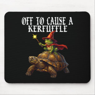 Off To Cause A Kerfuffle Funny Whimsical Frog Wiza Mouse Mat