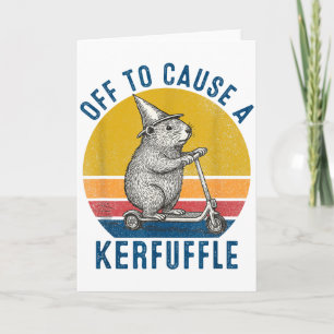 Off To Cause A Kerfuffle Groundhog Scooter Funny A Card