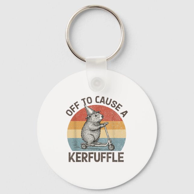 Off To Cause A Kerfuffle Groundhog Scooter Funny A Key Ring (Front)