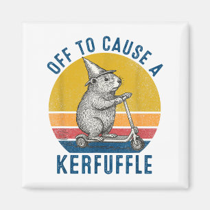 Off To Cause A Kerfuffle Groundhog Scooter Funny A Magnet