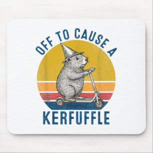 Off To Cause A Kerfuffle Groundhog Scooter Funny A Mouse Mat