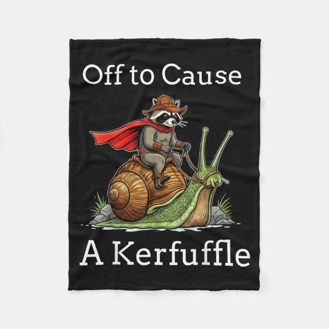 Off To Cause A Kerfuffle Raccoon Whimsical Wizard  Fleece Blanket (Front)