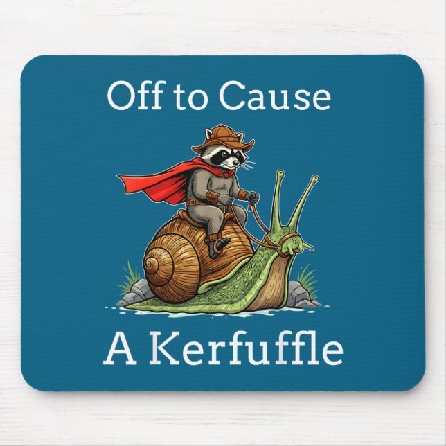 Off To Cause A Kerfuffle Raccoon Whimsical Wizard  Mouse Mat (Front)