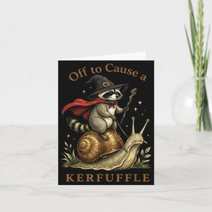 Off to Cause A Kerfuffle Racoon Wizard Snail Card