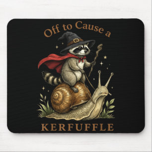 Off to Cause A Kerfuffle Racoon Wizard Snail Mouse Mat
