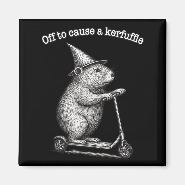 Off To Cause A Kerfuffle Scooter Groundhog  Magnet (Front)