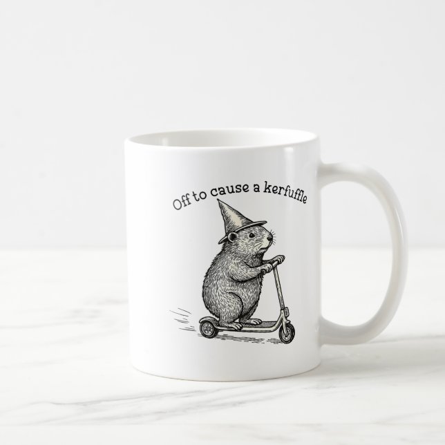 Off To Cause A Kerfuffle Weirore Sayings Funny Mem Coffee Mug (Right)