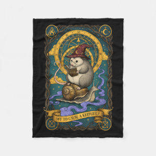 Off to cause a kerfuffle witchy possum wizard snai fleece blanket