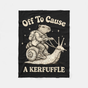 Off to cause a kerfuffle wizard whimsical capybara fleece blanket
