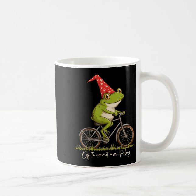 Off To Commit Mom Foolery Funny Frog Meme  Coffee Mug (Right)