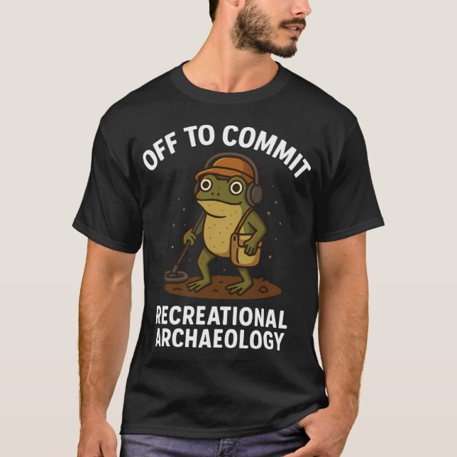 Off To Commit Recreational Archaeology Frog T-Shirt (Front)