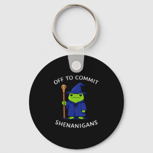 Off to commit shenanigans wizard frog meme Off to Key Ring
