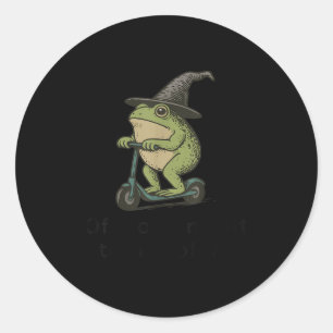 Off To Commit Tom Foolery Frog, Funny Whimsical Fr Classic Round Sticker