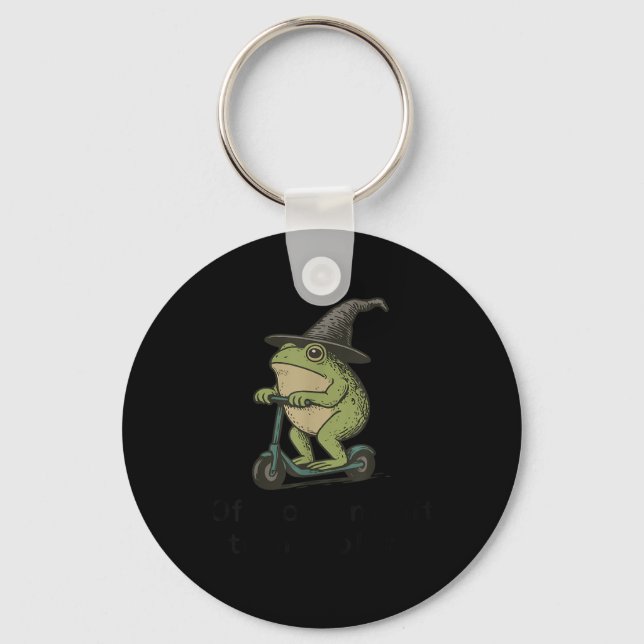 Off To Commit Tom Foolery Frog, Funny Whimsical Fr Key Ring (Front)