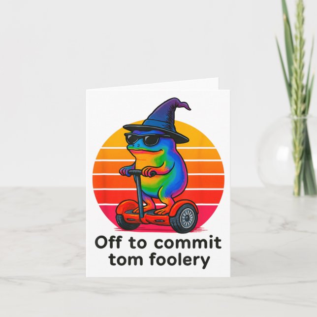 Off To Commit Tom Foolery Funny Frog Sarcasm Mem  Card (Front)
