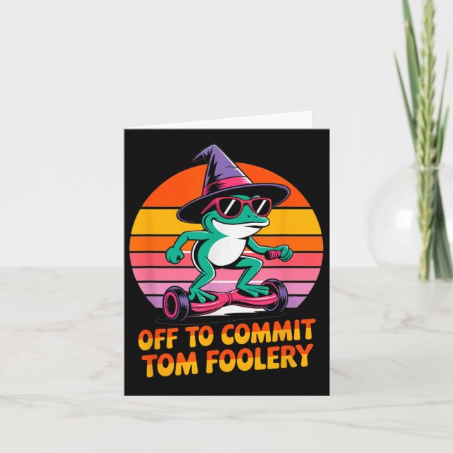 Off To Commit Tom Foolery Funny Frog Sarcasm Mem  Card (Front)