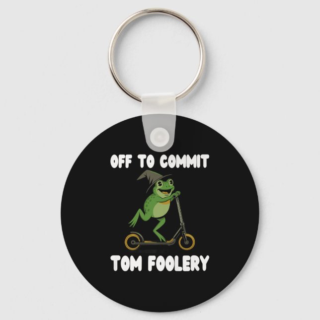 Off To Commit Tomfoolery Tee Frog Toad Weirdcore C Key Ring (Front)