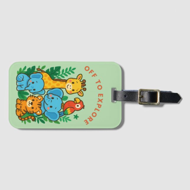 Off to Explore Luggage Tag (Front Horizontal)
