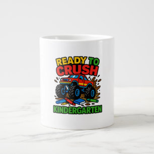 Off to Kindergarten Monster Truck Design Large Coffee Mug