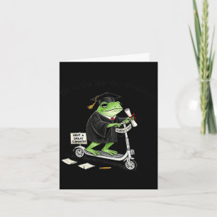 Off to last day of school funny frog graduation card