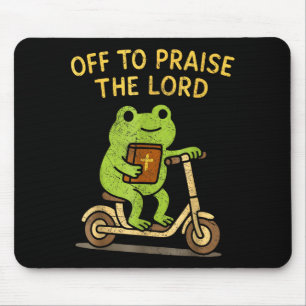 Off To Praise The Lord Frog Christian Mouse Mat