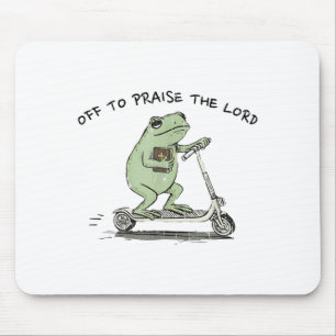 Off To Praise The Lord, Funny Christian  Mouse Mat