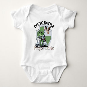 Off to Prayer Battle – Funny Frog & Goose Warrior Baby Bodysuit