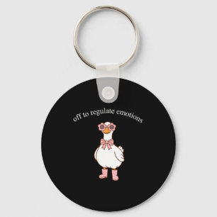 Off to regulate emotions cute goose funny meme key ring