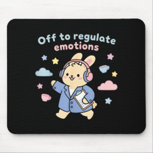 Off to regulate emotions funny bunny rabbit scoote mouse mat