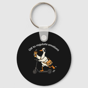 Off To Regulate Emotions Funny Duck Mental Health Key Ring