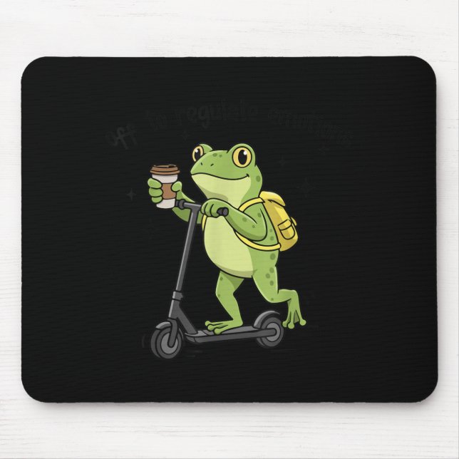 Off to Regulate Emotions Funny Frog On Scooter Mouse Mat (Front)