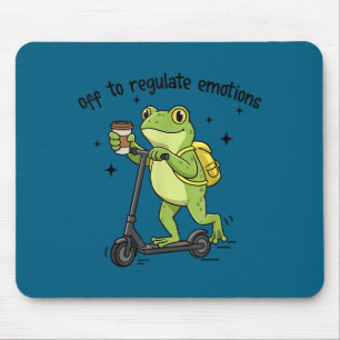 Off to regulate emotions funny frog on scooter mouse mat