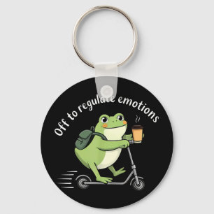 Off to regulate emotions funny frog scooter mental key ring