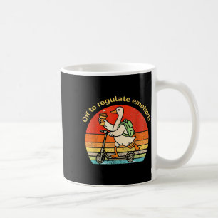 Off to regulate emotions funny goose mental health coffee mug