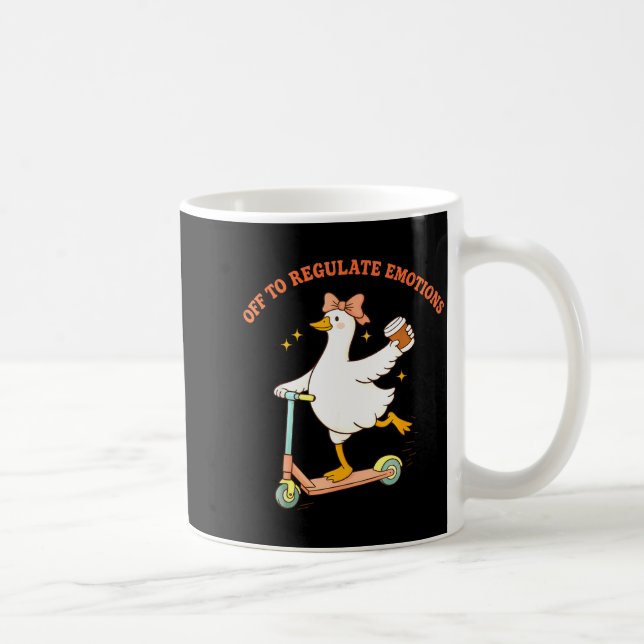 Off to regulate emotions funny goose scooter coffe coffee mug (Right)