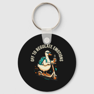 Off To Regulate Emotions Funny Goose Scooter Menta Key Ring