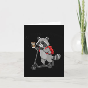 Off to Regulate Emotions Funny Racoon On Scooter Card