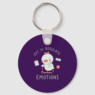 Off To Regulate Emotions Funny Therapy Duck Key Ring