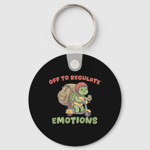 Off To Regulate Emotions Funny Turtle Scooter Humo Key Ring