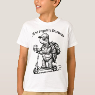 Off To Regulate Emotions Funny Turtle Scooter Humo T-Shirt